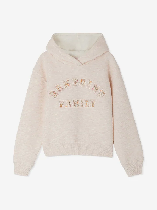 Bonpoint Girls Tita Hoodie in Pink Hoodie with Reflective Safety Nightwear