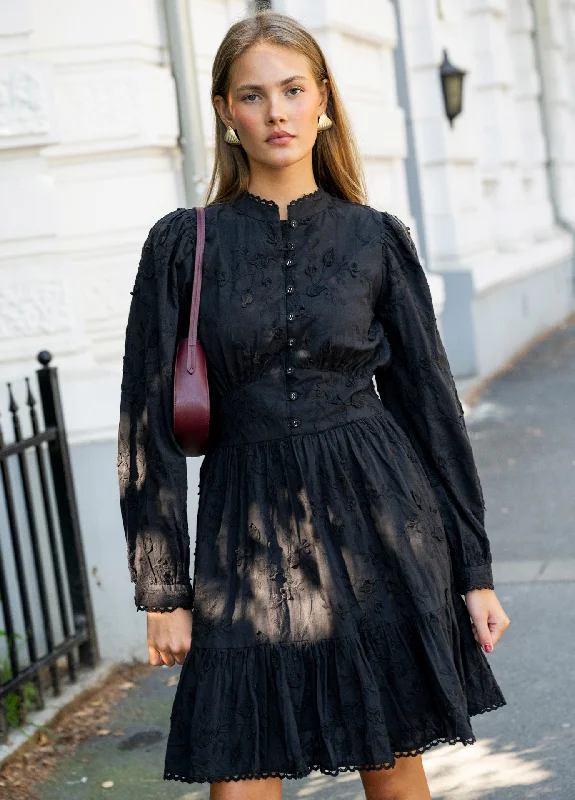 Marie Dress Matte Black Tunics Sale discount
