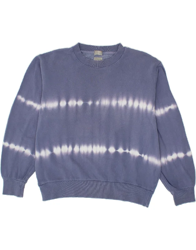 GAP Womens Sweatshirt Jumper UK 14 Medium Blue Striped Cotton Hoodie with Front Slit Layering Stylish GAP Womens Sweatshirt Jumper UK 14 Medium Blue Striped Cotton Hoodie with Front Slit Layering Stylish