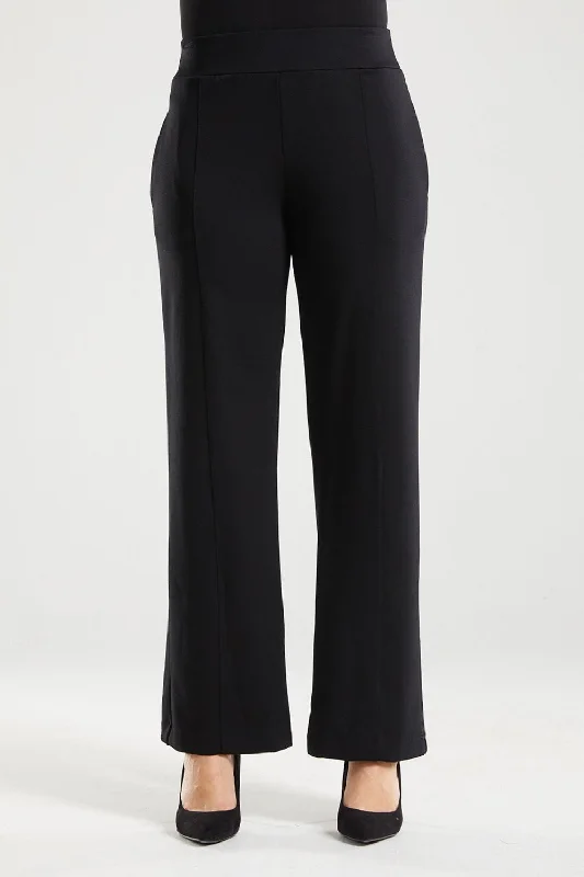 Marist Wide Leg Pant | Black Chic Wool Trousers