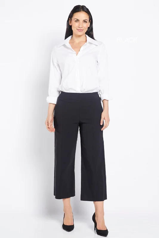 Larrie 7/8 Culotte Pant | Black Classic Bootcut Trousers