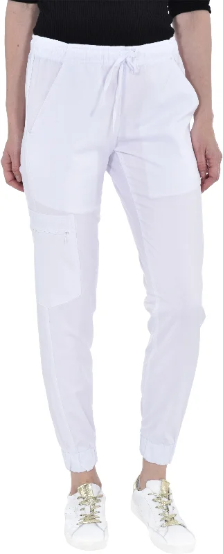 Zipper Cargo Jogger Pant By MediChic XS-2XL / White Cozy Jogger Leggings