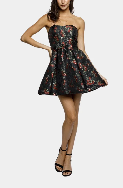 Black/Red Floral