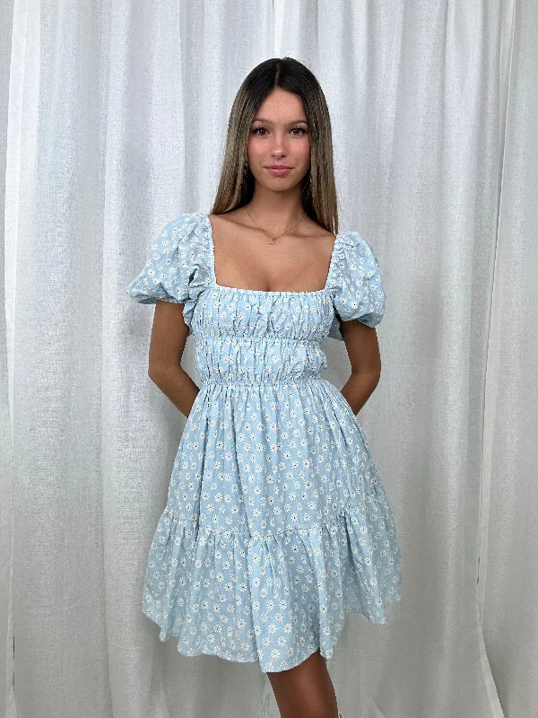 Summer Skies Mini Dress Elegant Satin Mini Dress