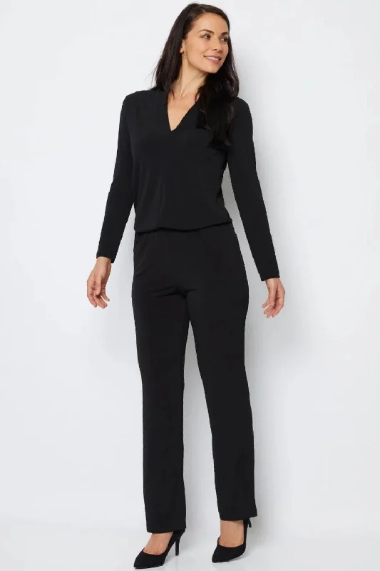 Linear Full Length Slim Pant | Black Relaxed Lounge Trousers