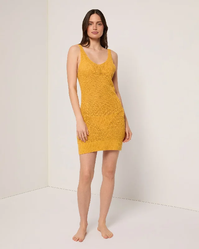 Linen Knit V-neck Mini Dress Stylish Floral Print Mini Dress