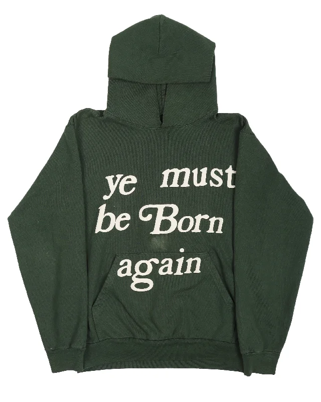 "Ye Must Be Born Again" Hoodie Hoodie with Hidden Zipper Minimalist Clean