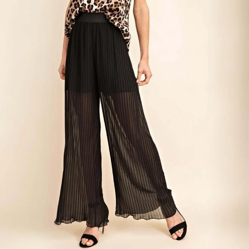 Bold & Beautiful Sheer Pleated Pants Made in USA Cozy Lounge Pants