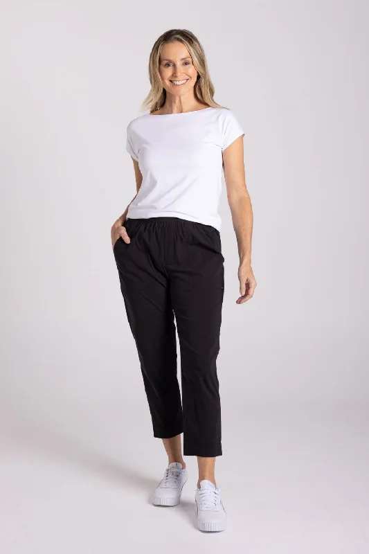 The Ultimate 7/8 Cuff Pant | Black Formal Stretch Pants