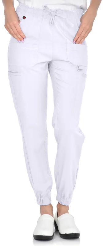 Detailed Jogger Pant By MediChic XS-2XL / White Soft Stretch Pants