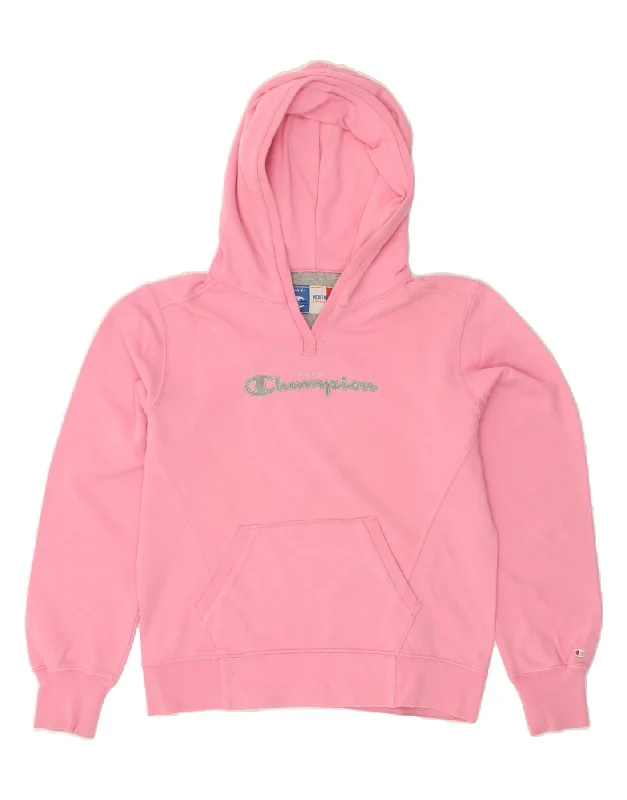 CHAMPION Womens Heritage Classics Graphic Hoodie Jumper UK 14 Medium Pink Hoodie with Illustration Artistic Creative CHAMPION Womens Heritage Classics Graphic Hoodie Jumper UK 14 Medium Pink Hoodie with Illustration Artistic Creative