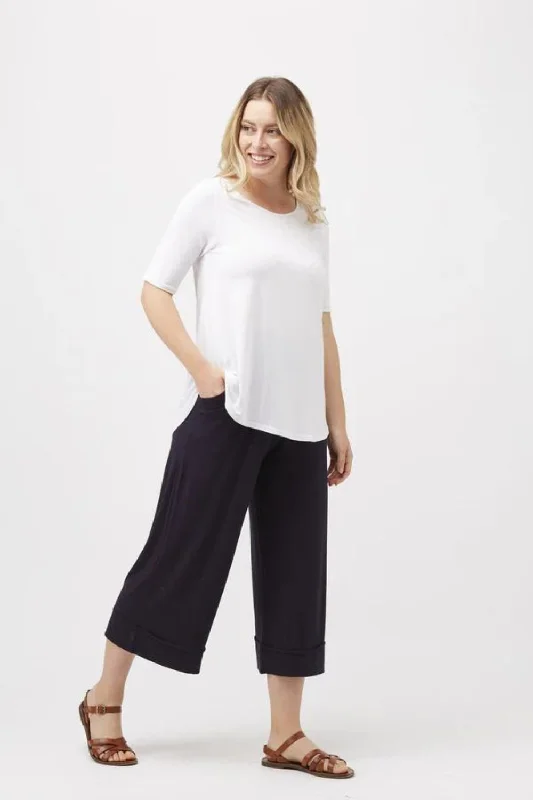 Culotte Resort Pant | Navy Soft Stretch Pants