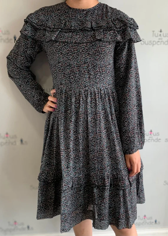 Blue/Black Ruffle Dress SNK3243 Tunic Top Casual