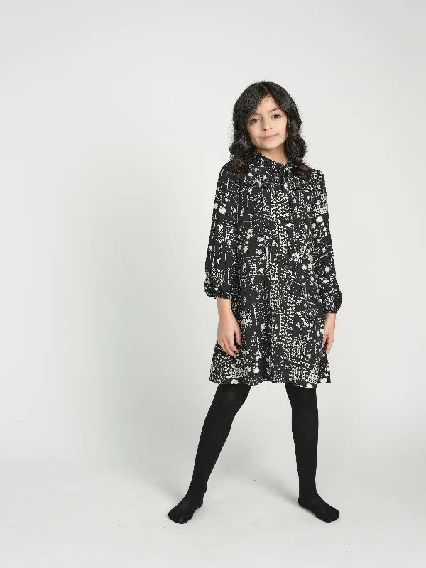 Frilly Line Print Dress GW04-B A-Line Day Work