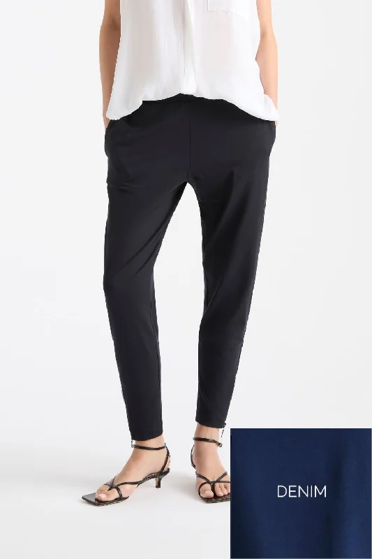 Zip Stiletto Pant | Denim Soft Wool Pants