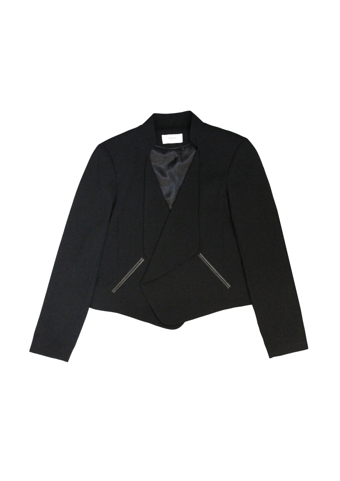 BLACK LONG-SLEEVED JACKET Hoodie Zip-Up Jacket Button-Up Jacket