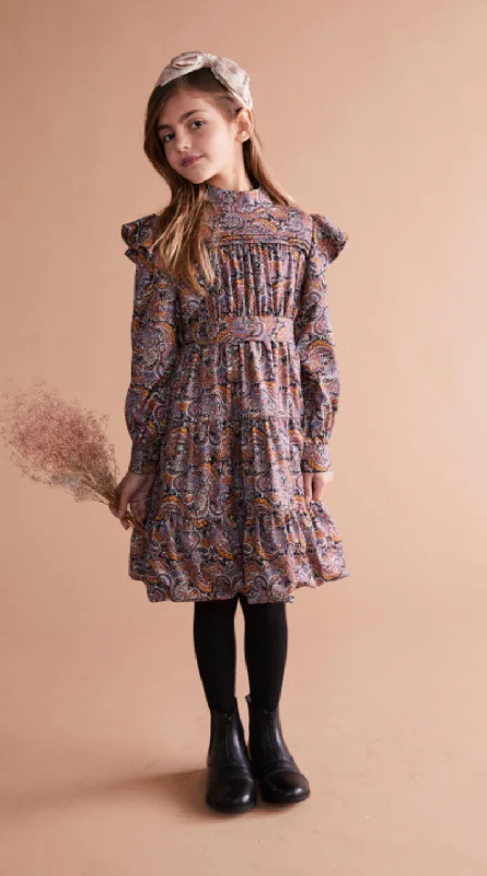 Paisley Print Ruffled Dress 1257 Tunics Occasion special