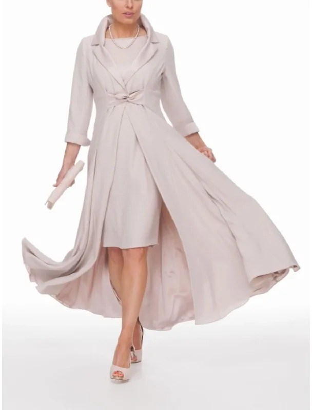 Two Piece Sheath / Column Mother of the Bride Dress Wedding Guest Party Elegant Winter With Jacket 3/4 Sleeve Shirt Collar Ankle Length Chiffon Pleats Solid Color Trench Coat Raincoat Waterproof Jacket Two Piece Sheath / Column Mother of the Bride Dress Wedding Guest Party Elegant Winter With Jacket 3/4 Sleeve Shirt Collar Ankle Length Chiffon Pleats Solid Color Trench Coat Raincoat Waterproof Jacket
