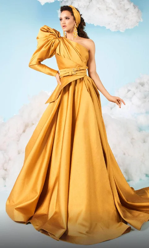 MNM Couture 2636 - One Sleeve Dress Tunics Stylish elegant