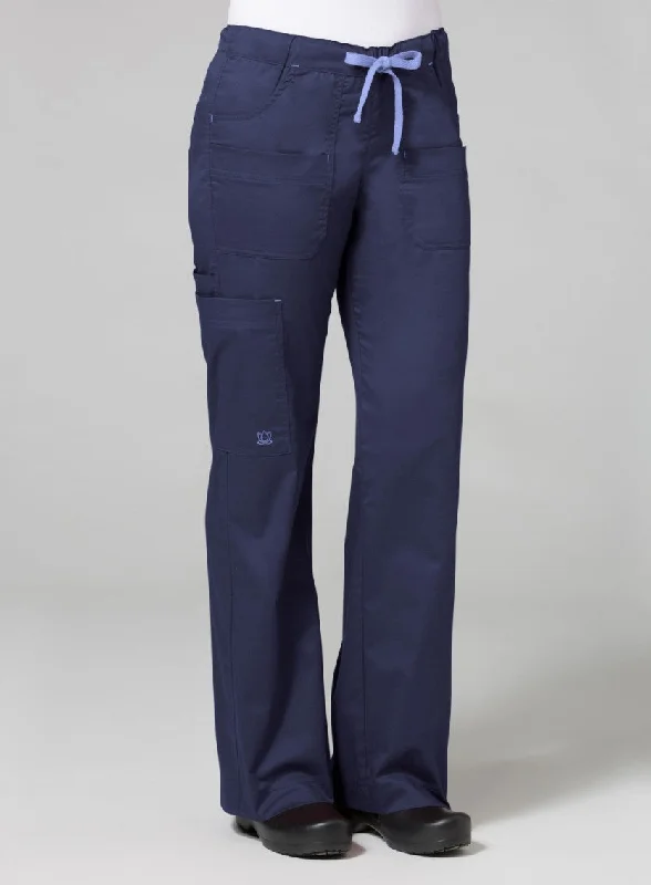 Blossom Utility Cargo Pant XS-3XL by Maevn / Navy Fashionable Button-Up Pants