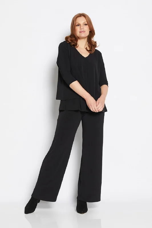 Paltrow Wide Leg Pant | Black Classic Flared Pants