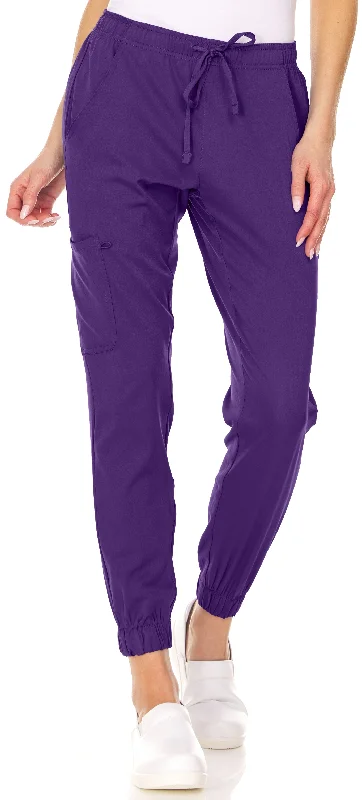 Drawstring Cargo Jogger Pant By MediChic XXS-3X / Grape Trendy Printed Pants