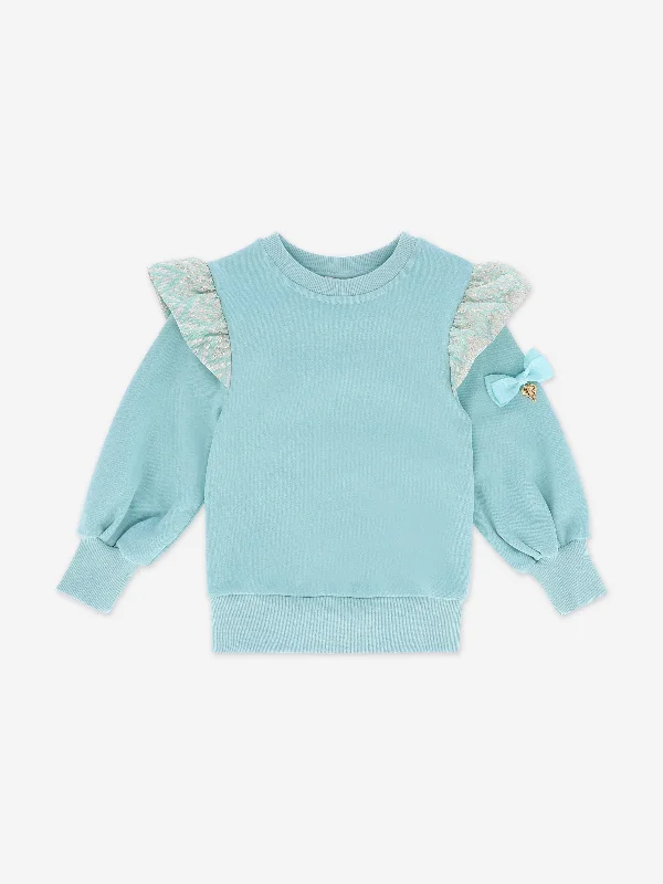 Angels Face Girls Posh Sweatshirt in Blue Hoodie with Sequins Glamorous Eye-catching Angels Face Girls Posh Sweatshirt in Blue Hoodie with Sequins Glamorous Eye-catching