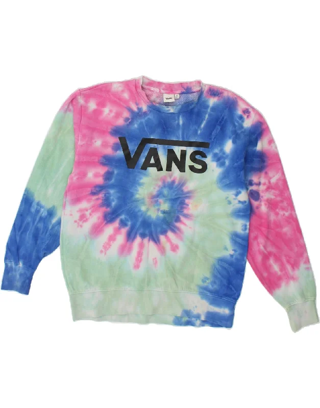 VANS Womens Oversized Sweatshirt Jumper UK 6 XS Multicoloured Tie Dye Hoodie with Elastic Cuffs Stretchable Comfortable VANS Womens Oversized Sweatshirt Jumper UK 6 XS Multicoloured Tie Dye Hoodie with Elastic Cuffs Stretchable Comfortable