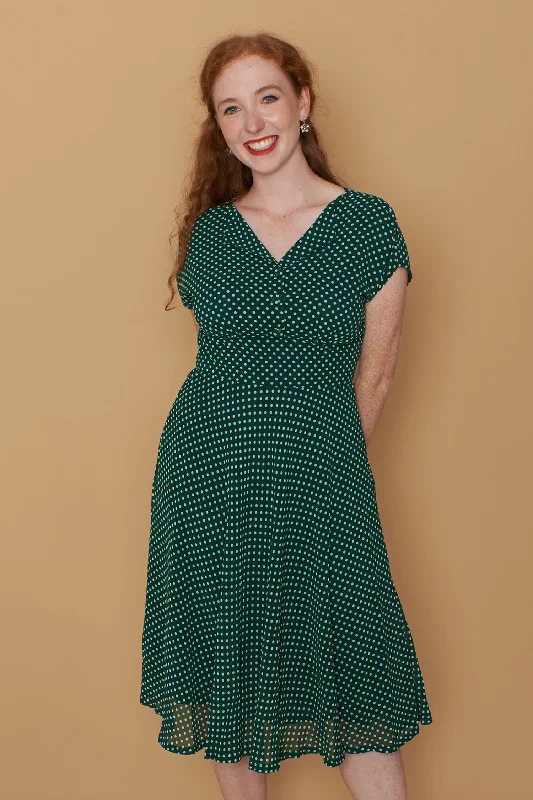 Dakota Green Polka Dot Dress Tunics Sophisticated sleek