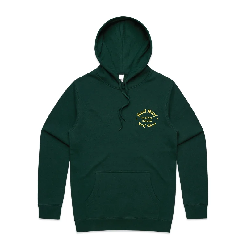 REAL SURF CULT LOGO HOODIE - PINE GREEN Hoodie with Tied Waist Feminine Flattering
