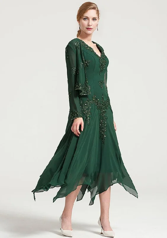A-line V NeckTea-Length Chiffon Mother of the Bride Dress With Jacket Appliqued Beading Rayon Jacket Velvet Jacket Corduroy Jacket A-line V NeckTea-Length Chiffon Mother of the Bride Dress With Jacket Appliqued Beading Rayon Jacket Velvet Jacket Corduroy Jacket