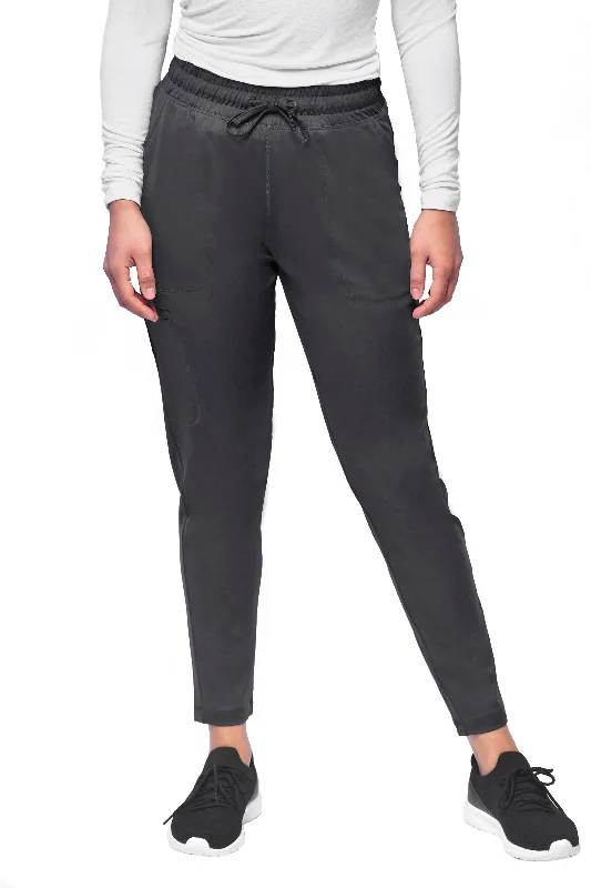 Elastic Waist Tapered Pant By MediChic XXS-5X / Pewter Stylish Slim Trousers