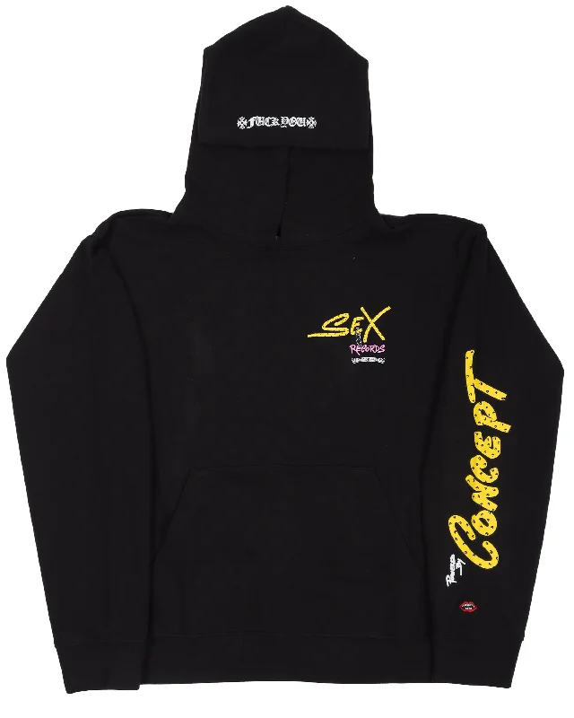 Matty Boy 'Sex Records' Hoodie Hoodie with Belted Waist Structured Tailored
