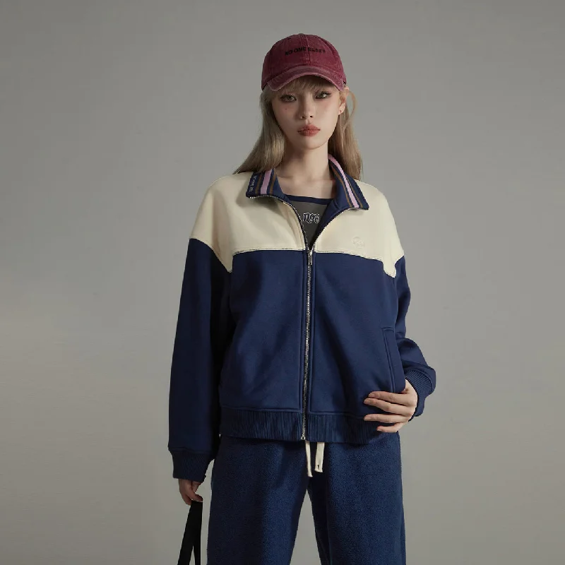Color Matching Zip-Up Jacket Ribbed Jacket Pleated Jacket Ruffled Jacket