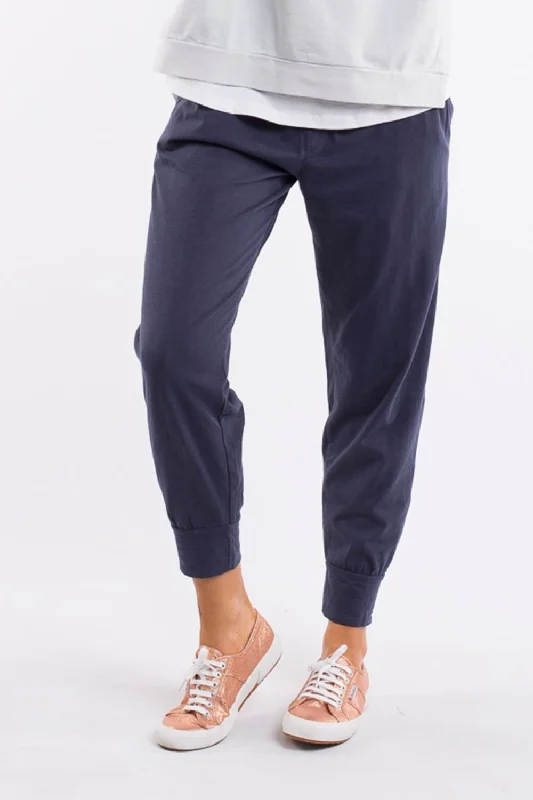 Wash Out Lounge Pant | Navy Casual Wide Pants