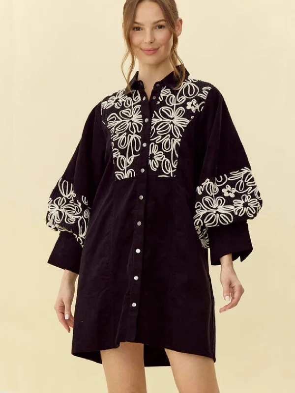 Embroidered Puff Sleeve Western Dress Tunics Top rated