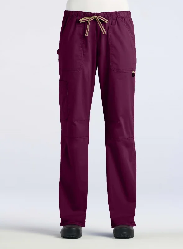 Ladies Adjustable Functional Pant by Maevn  XXS-3XL / WINE Chic Wool Trousers