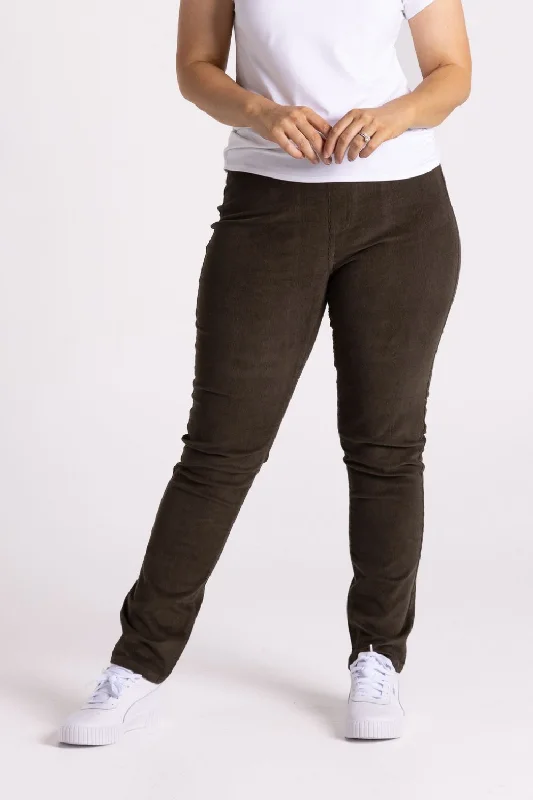 Eva Cord Pant | Walnut Stretch Fit Pants
