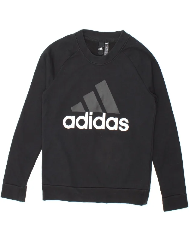 ADIDAS Womens Crop Graphic Sweatshirt Jumper UK 12/14 Medium Black Cotton Hoodie with Puffed Sleeves Voluminous Trendy ADIDAS Womens Crop Graphic Sweatshirt Jumper UK 12/14 Medium Black Cotton Hoodie with Puffed Sleeves Voluminous Trendy