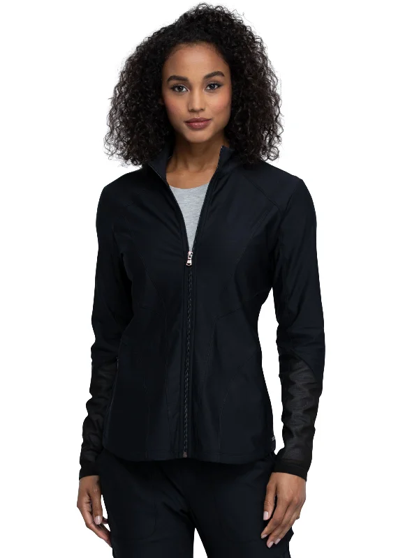 Women's Mock Neck Zip Front Jacket Appliqued Jacket Beaded Jacket Sequined Jacket