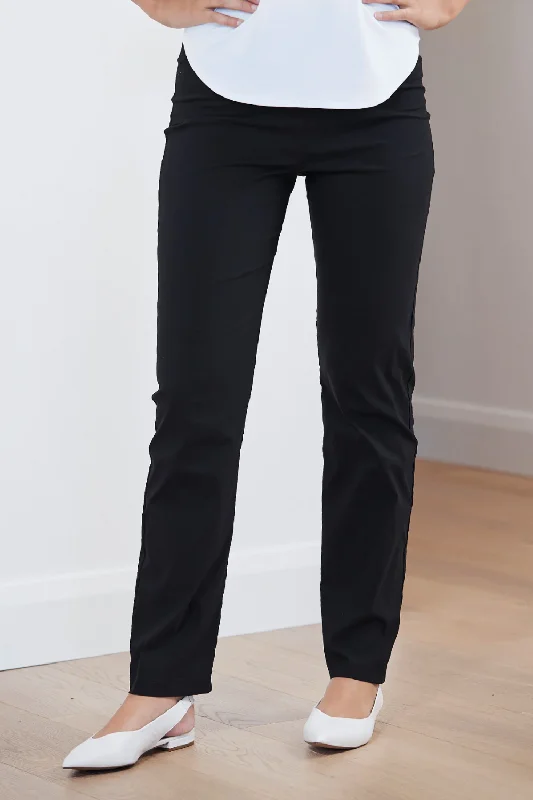 Straight Pant Microprene | Black Comfortable Jogger Trousers