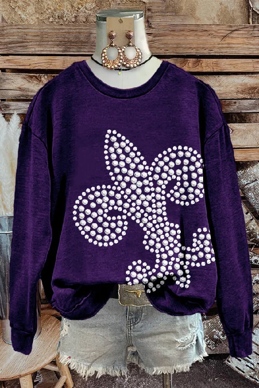 Cozy Who Dat Print Sweatshirt Hoodie with Pattern Geometric Abstract