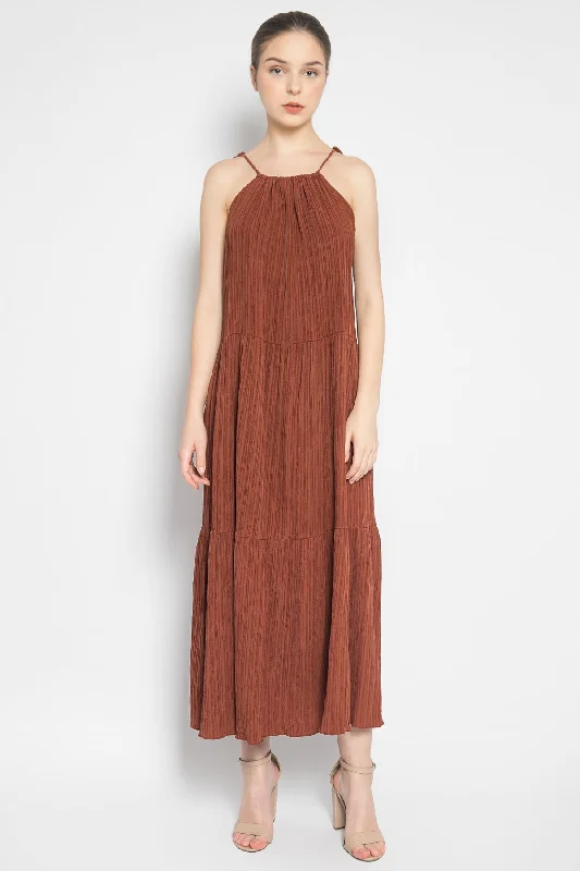 Mei Dress in Brick Bodycon Club Sequined