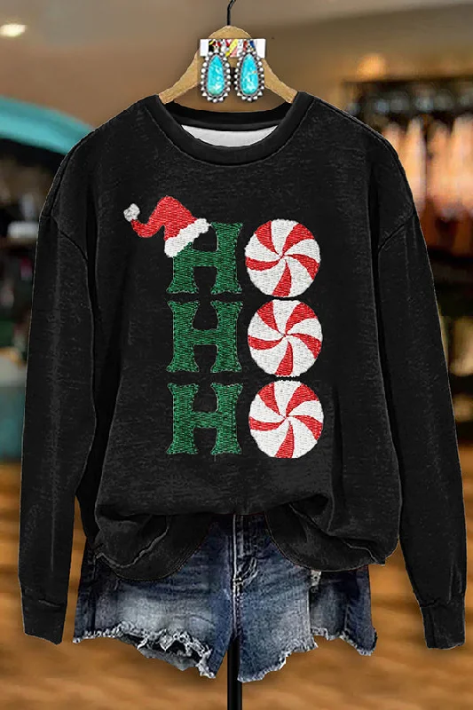 Casual Christmas Embroidery Printed Sweatshirt Hoodie with Hem Patch Decorative Personalized Casual Christmas Embroidery Printed Sweatshirt Hoodie with Hem Patch Decorative Personalized
