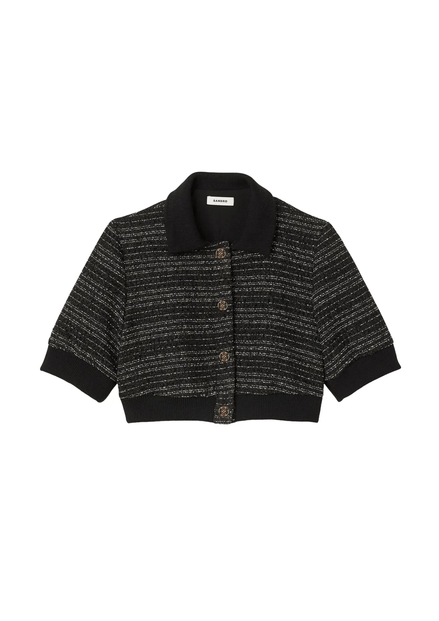 BLACK CROPPED TWEED JACKET Wool Jacket Cashmere Jacket Tweed Jacket