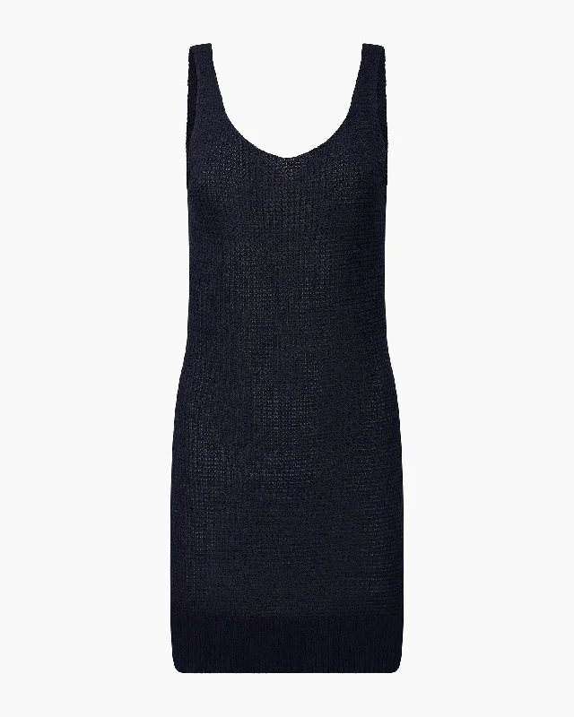 Linen Knit V-neck Mini Dress Fashionable Mini Dress with Frills
