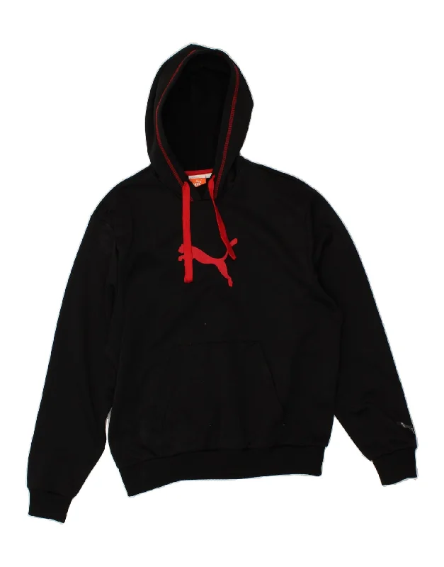 PUMA Womens Oversized Graphic Hoodie Jumper UK 10 Small Black Polyester Hoodie with Frayed Bohemian Relaxed PUMA Womens Oversized Graphic Hoodie Jumper UK 10 Small Black Polyester Hoodie with Frayed Bohemian Relaxed