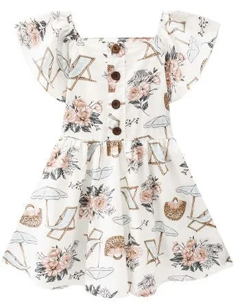 White Floral Dress 13834E Tunics Top rated
