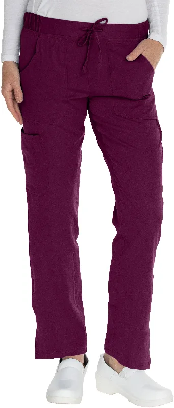 Flat Front Elastic Waist Pant By MediChic XXS-5X / Wine Wide-Legged Palazzos