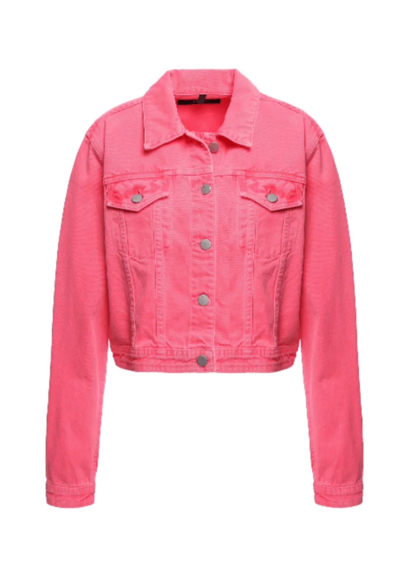 PINK CROPPED DENIM JACKET Bomber Jacket Anorak Windbreaker